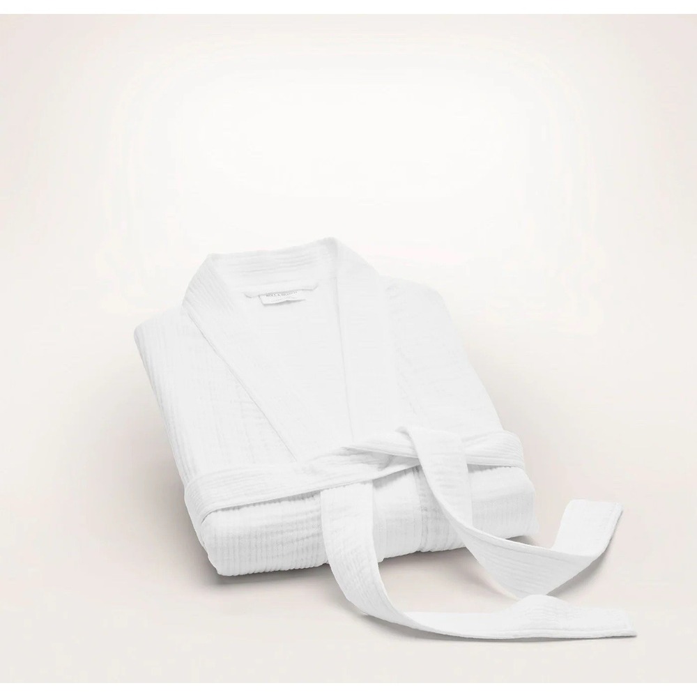 Boll & Branch Dream Robe - 100% Organic Cotton - White, Size XL
